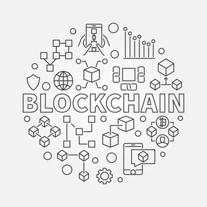 Blockchain 技术圆矢量图