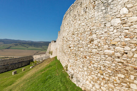 在斯洛伐克的 spi 城堡的墙壁