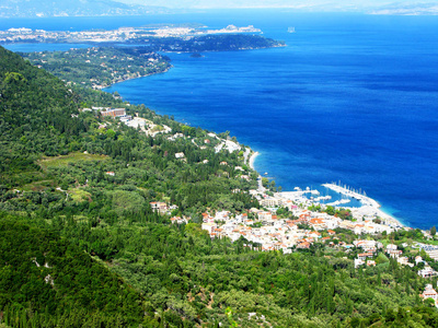 海岸景观爱奥尼亚海在科孚岛