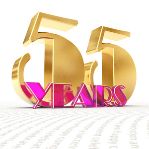 岁月年华金黄数字五十五 (数字 55) 和词