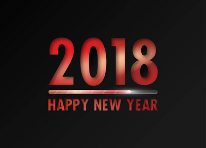 快乐的新 2018 年。问候卡。多彩的设计。矢量生病了