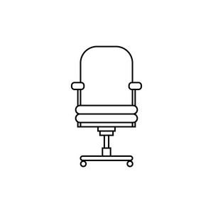 办公椅系列。平面向量。黑色和白色设计