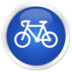 自行车图标溢价蓝色圆形按钮