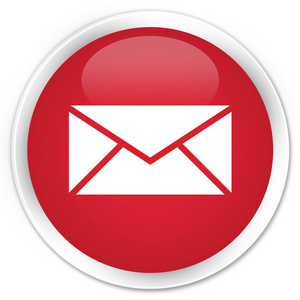 电子邮件图标高级红色圆形按钮