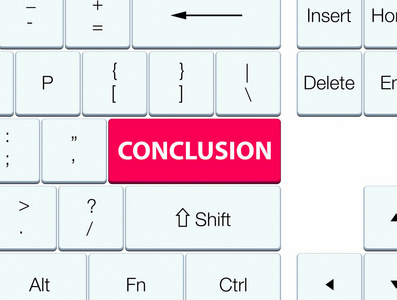 结论粉红色键盘按钮