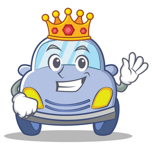 国王可爱的汽车卡通人物照片