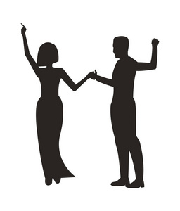 情侣跳舞在党的矢量插图