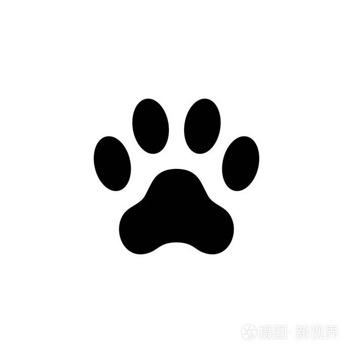 猫爪印.足迹.白底动物爪插画-正版商用图片0ufdne-摄图新视界