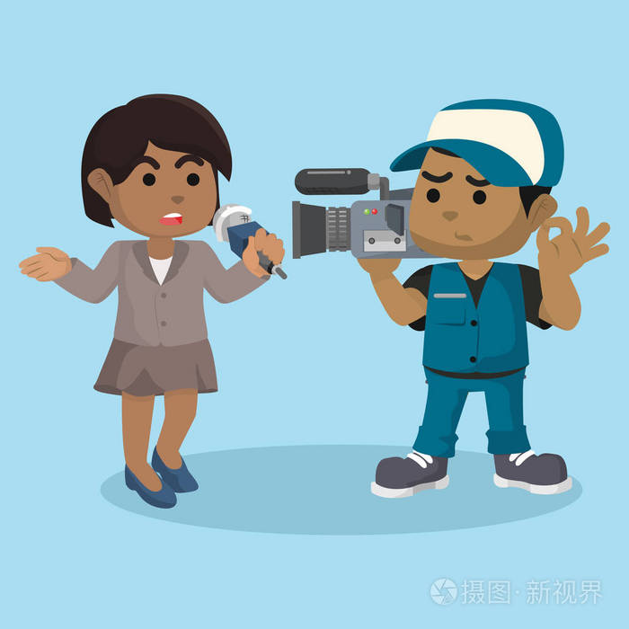 非洲女记者报道新闻