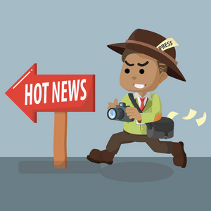 非洲记者跟随热点新闻照片