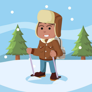 探险插画非洲北极探险者插画照片