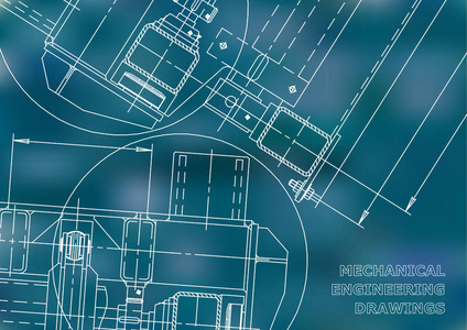 机械工程制图。蓝图.力学.盖.工程设计。蓝色