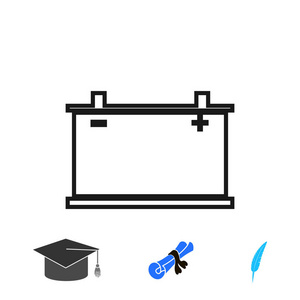 汽车电池图标。矢量 Eps 10 矢量最佳平面图标，Eps