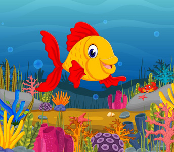 可爱的鱼动画片在海照片