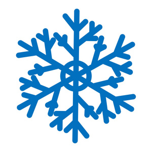 男生简单自缚在白色背景上隔离的蓝色矢量雪花.