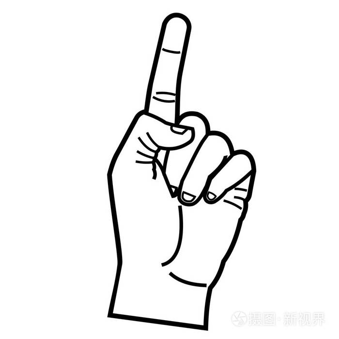 手指向一手指线性样式插画-正版商用图片0ufl34-摄图新视界