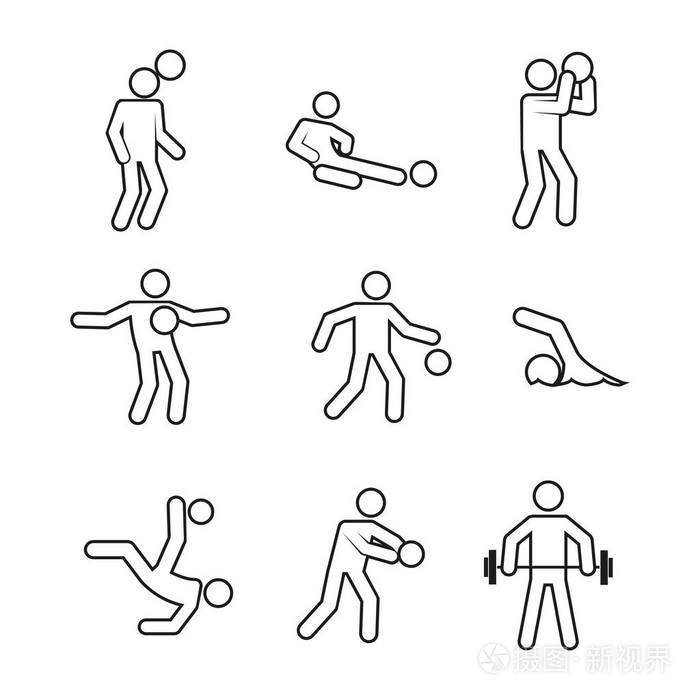 活动运动抽象轮廓符号矢量图解图形集插画-正版商用图片0ufo3s-摄图新