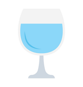 葡萄酒杯平面矢量图标