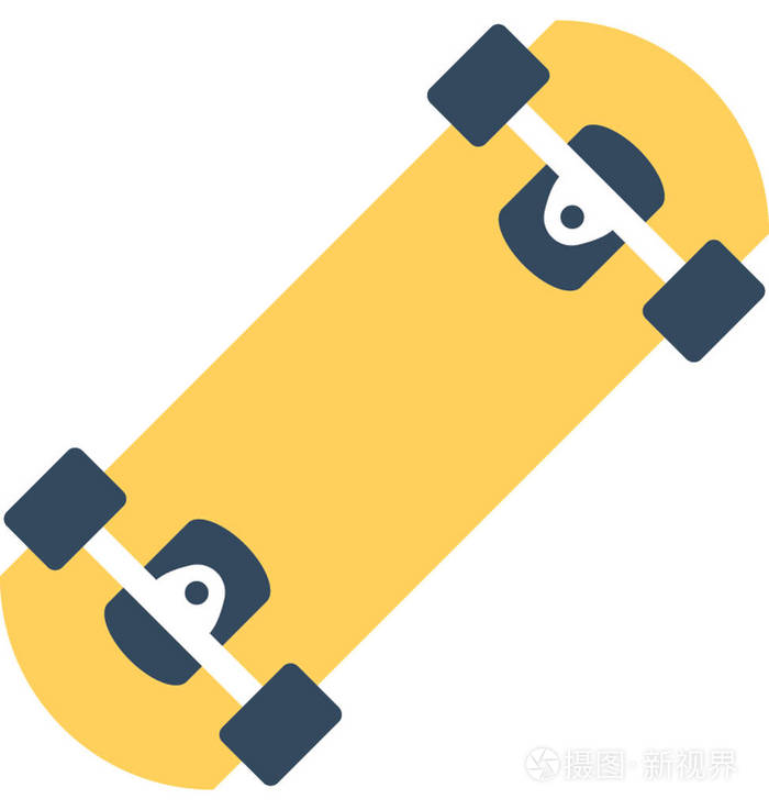 滑板平面矢量图标