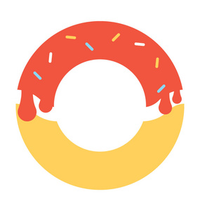 甜甜圈平面矢量图标