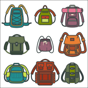 背包学校, 时尚或旅游体育和旅游的图标