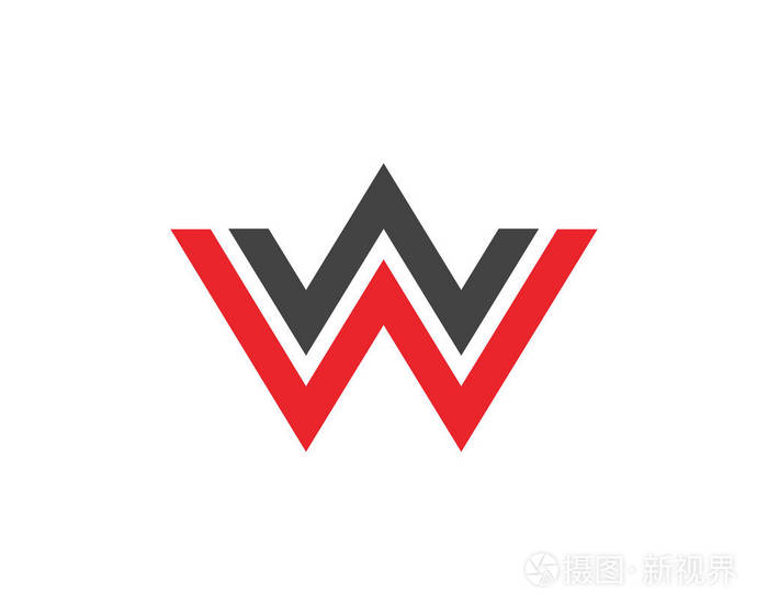 w 字母标识模板矢量