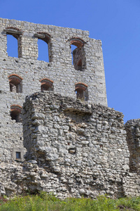 废墟的 14 世纪的中世纪城堡，Ogrodzieniec 城堡，鹰巢，Podzamcze，波兰的踪迹