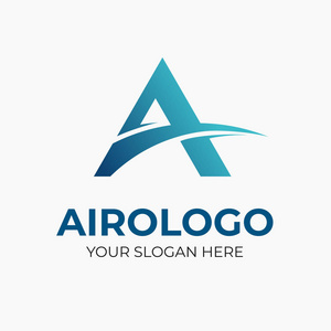 Airologo 字母 A 徽标模板。适合任何行业