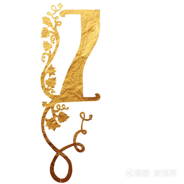 花首字母缩写 黄金质地照片 正版商用图片0ug3si 摄图新视界
