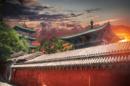 少林是中国中部的佛教寺院照片