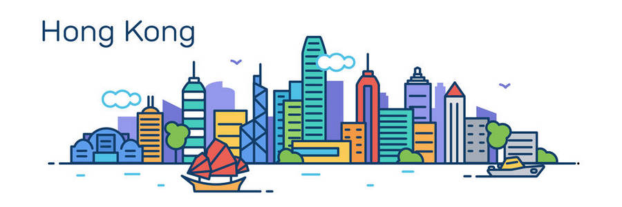 香港剪影图片 香港剪影素材 香港剪影插画 摄图新视界