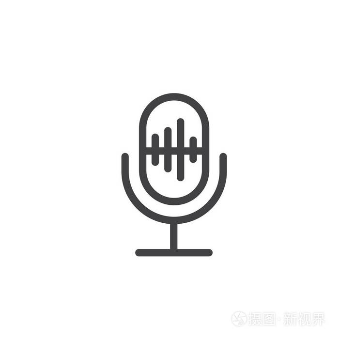 显示音频或 ai 语音识别的通用麦克风符号