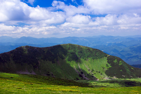 山间的草山顶部