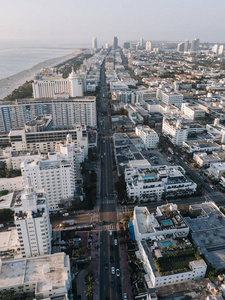 美国佛罗里达州迈阿密海滩景观鸟瞰图