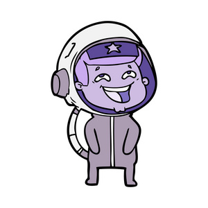 卡通笑宇航员的矢量插图