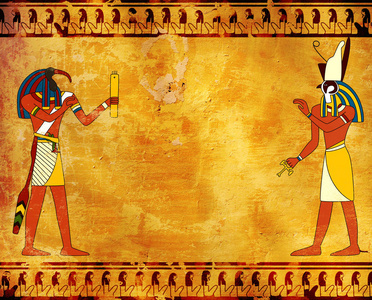 鲁斯和月桂埃及神图像托特和荷鲁斯的垃圾背景照片