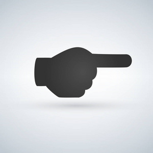 在白色背景上的手方向指针图标.矢量插图照片