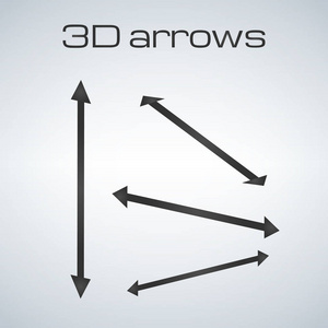 3d 表示矢量集的不同方向的简单双面箭头。图表元素