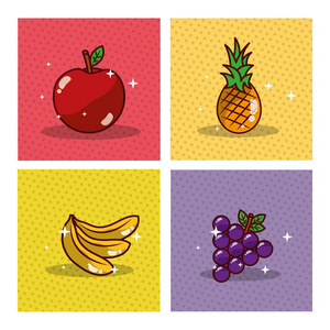水果设置新鲜美味的节食健康