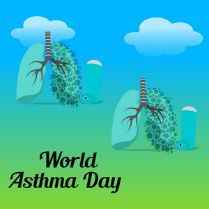 世界哮喘日背景的向量例证