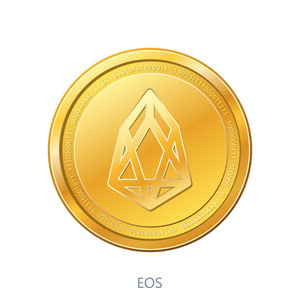 Cryptocurrency Eos 硬币被隔离在白色背景上