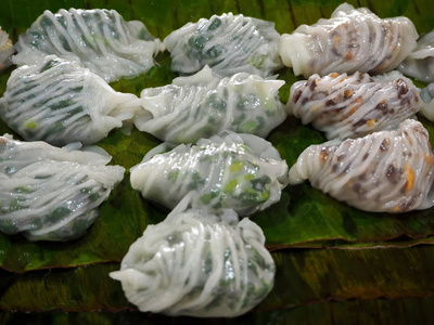 传统泰国甜点蒸米皮饺子