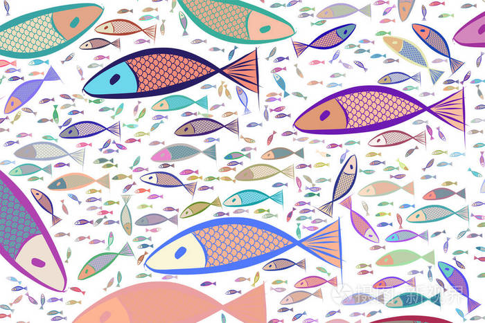 插画 鱼的抽象例证, 概念样式.创意, st.eps