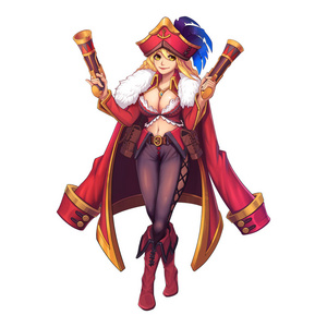 动漫与卡通风格在白色背景下分离.