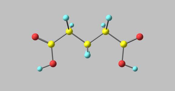 二羧酸戊二酸分子结构的灰色分离照片