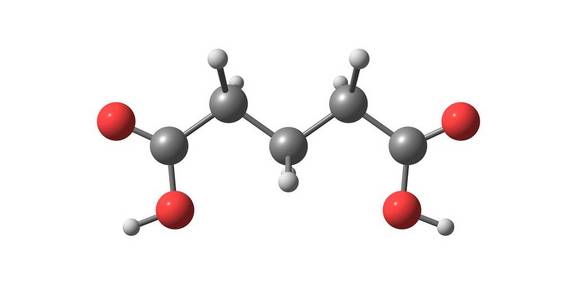 戊二酸分子结构在白色上的分离