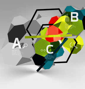 3d 六角几何组成, 几何数字抽象背景