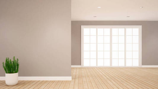 在空房间为艺术品房间出租公寓或住宅室内设计3d 渲染