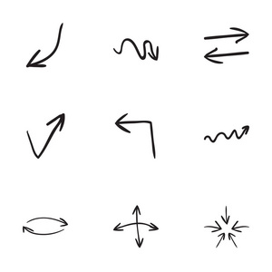 9个手绘箭头图标集