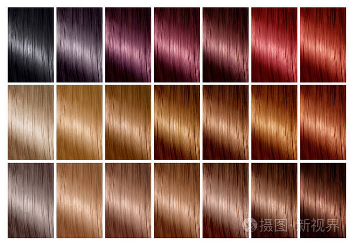 带有一系列色板的发色调色板.色彩.彩色图表